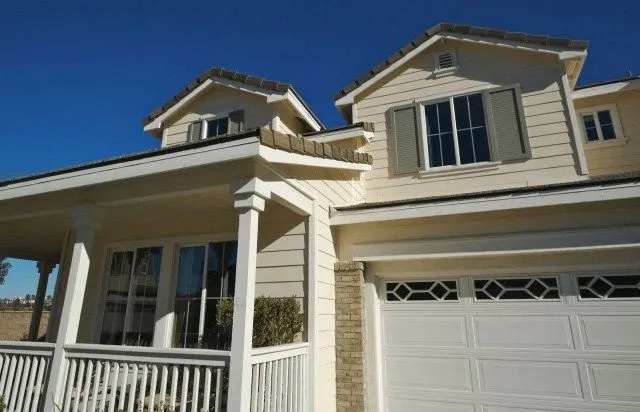white garage door exterior